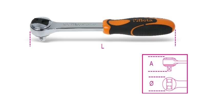 Obrázek produktu Oboustranný nástrčný klíč BETA 3/8'' s vnějším čtyřhranem 72 zubů 009100882