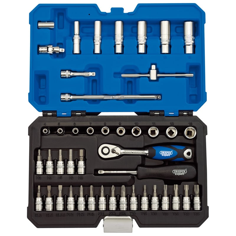 Obrázek produktu Sada metrických 1/4" nástrčných hlavic a ráčny DRAPER (44 kusů) 16446