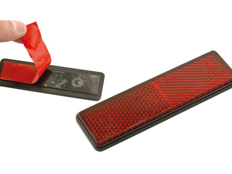 Obrázek produktu V PARTS 91x21 Obdélníková odrazka červená - s páskou 11418