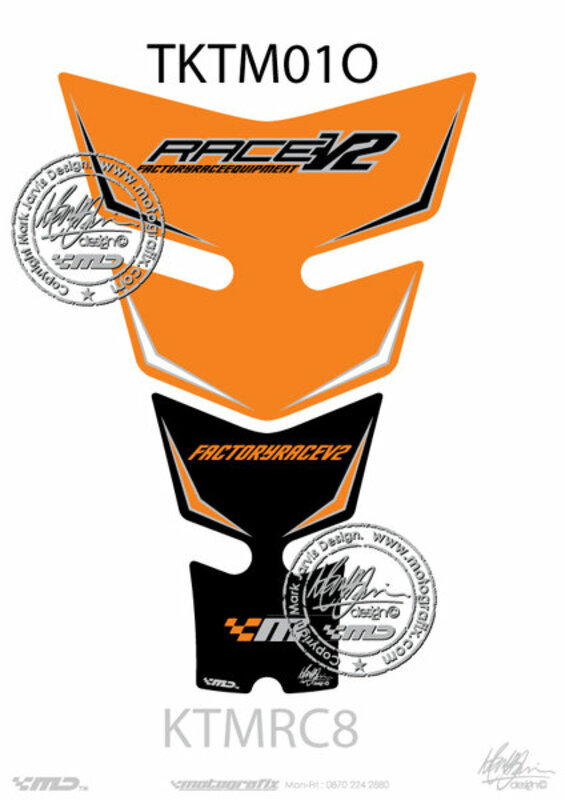 Obrázek produktu MOTOGRAFIX Podložka pod nádrž 2ks oranžová/černá KTM RC8 TKTM01O