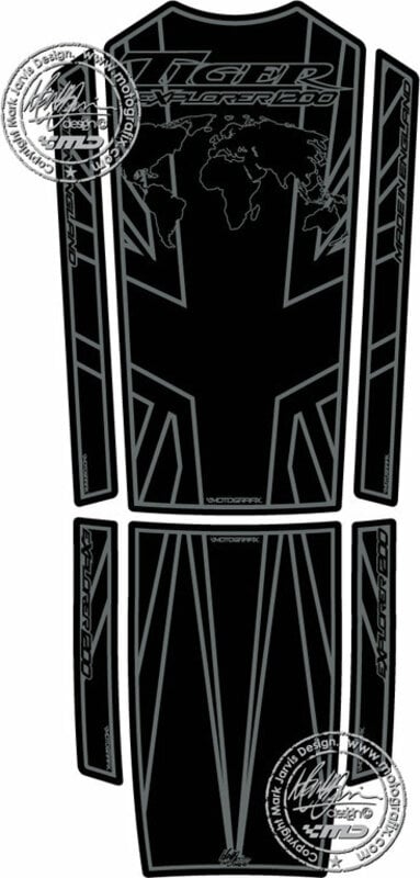 Obrázek produktu MOTOGRAFIX Podložka pod nádrž 5ks černá/šedá Triumph Tiger 1200 Explorer TT019KA