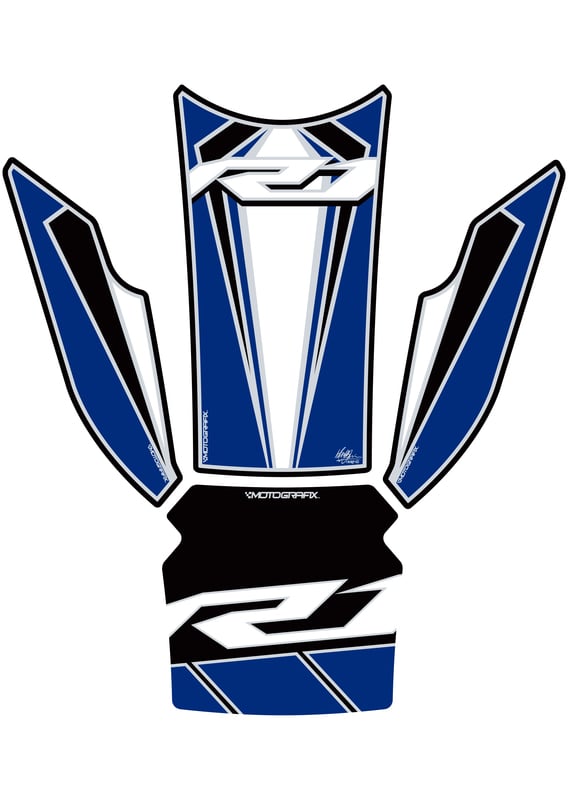 Obrázek produktu MOTOGRAFIX Podložka pod nádrž 4 ks bílá/modrá Yamaha YZF-R1 TY026B