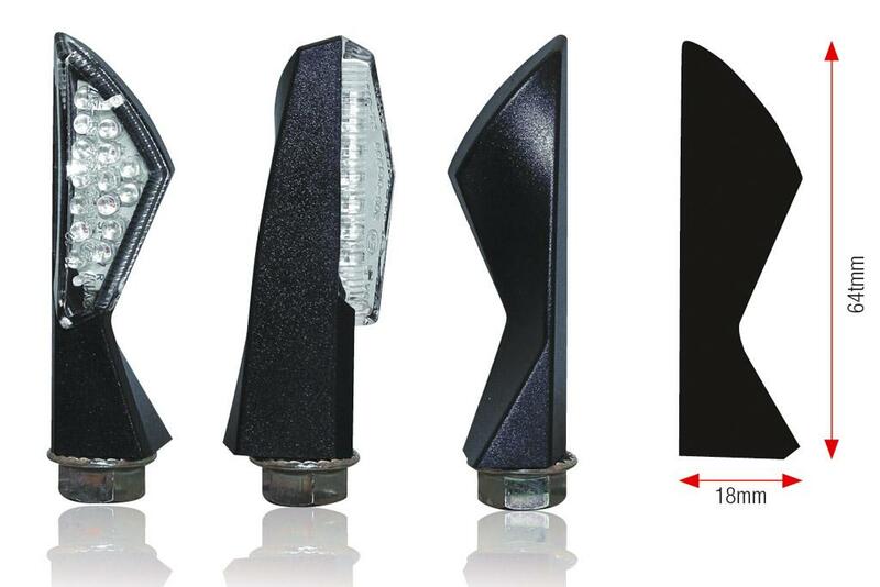 Obrázek produktu BIHR Asym LED indikátory černé univerzální ST-217