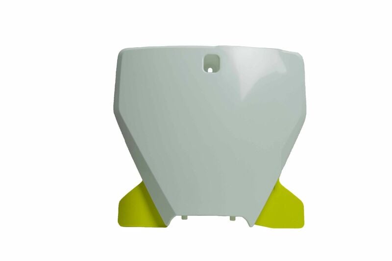 Obrázek produktu RACETECH Přední poznávací značka Husqvarna TC/FC bílá/žlutá R-TBHSQBNGQ19