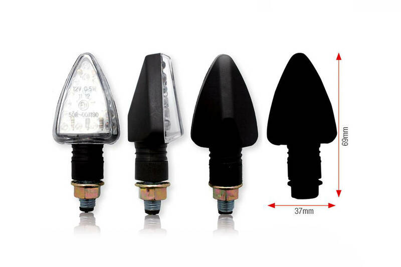 Obrázek produktu BIHR Tri LED indikátory krátké černé univerzální 007-1