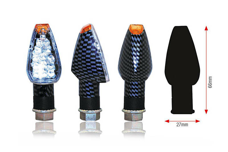 Obrázek produktu BIHR Design LED indikátory Short Carbon Universal 008-3