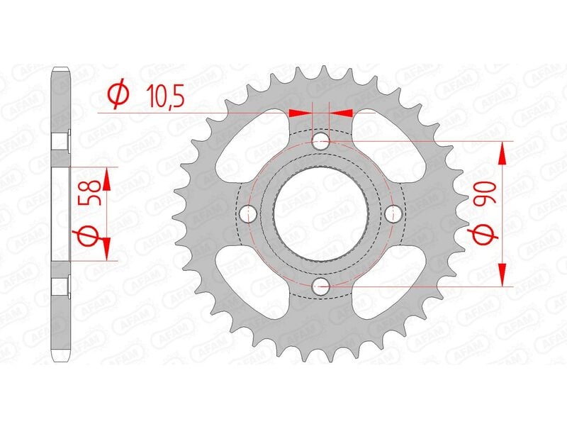 Obrázek produktu Zadní kolo AFAM Steel Standard 10214 - 520 10214-33