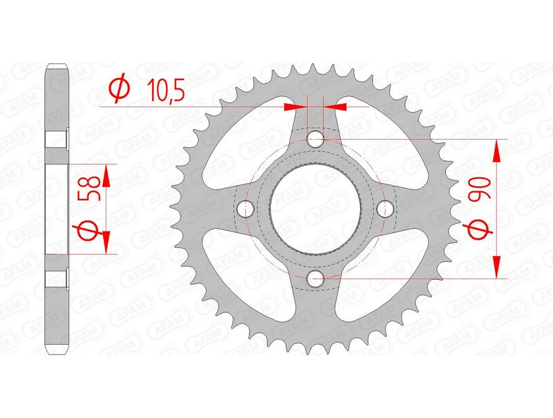 Obrázek produktu Ocelové standardní zadní kolo AFAM 10223 - 428 10223-39