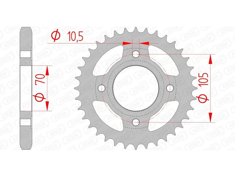 Obrázek produktu Zadní kolo AFAM Steel Standard 10401 - 530 10401-38