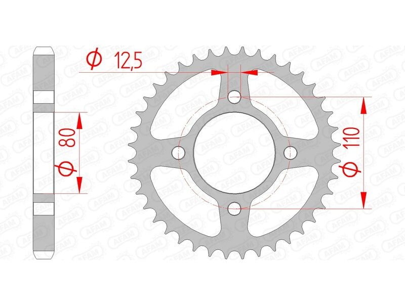 Obrázek produktu Ocelové standardní zadní kolo AFAM 10603 - 530 10603-39