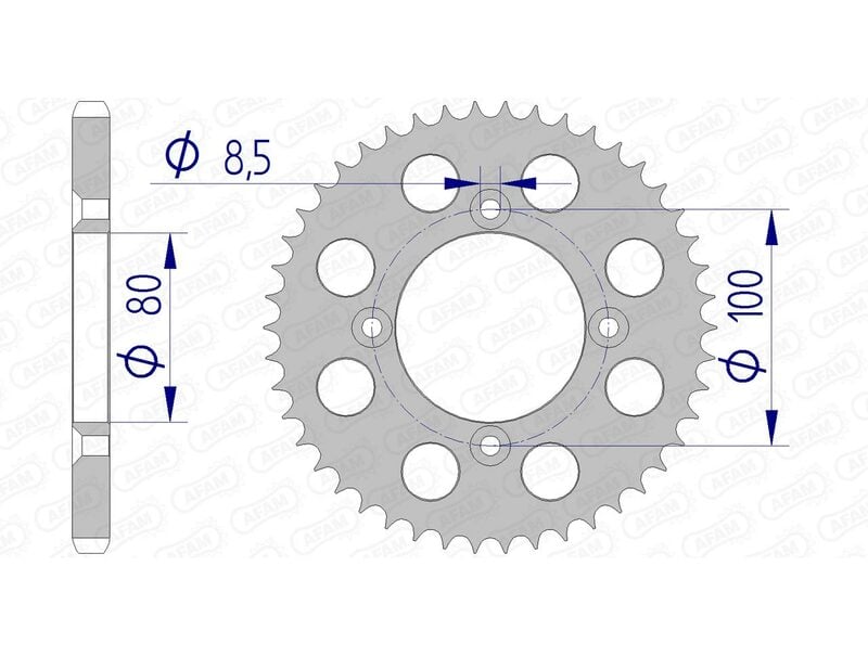 Obrázek produktu Hliníkové ultralehké zadní kolo AFAM 11110 - 428 11110-50