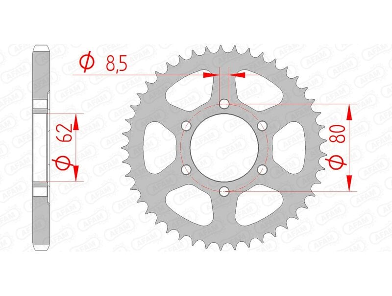 Obrázek produktu Ocelové standardní zadní kolo AFAM 12203 - 428 12203-37