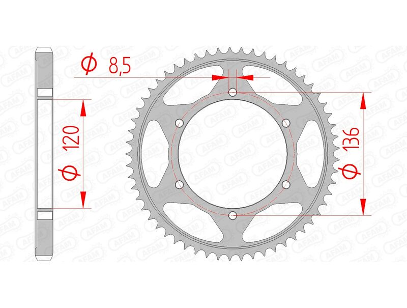 Obrázek produktu Ocelové standardní zadní kolo AFAM 12313 - 428 12313-47