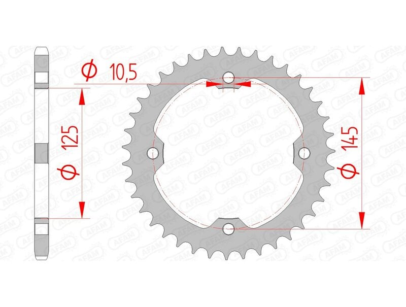 Obrázek produktu Ocelové standardní zadní kolo AFAM 12407 - 520 12407-40