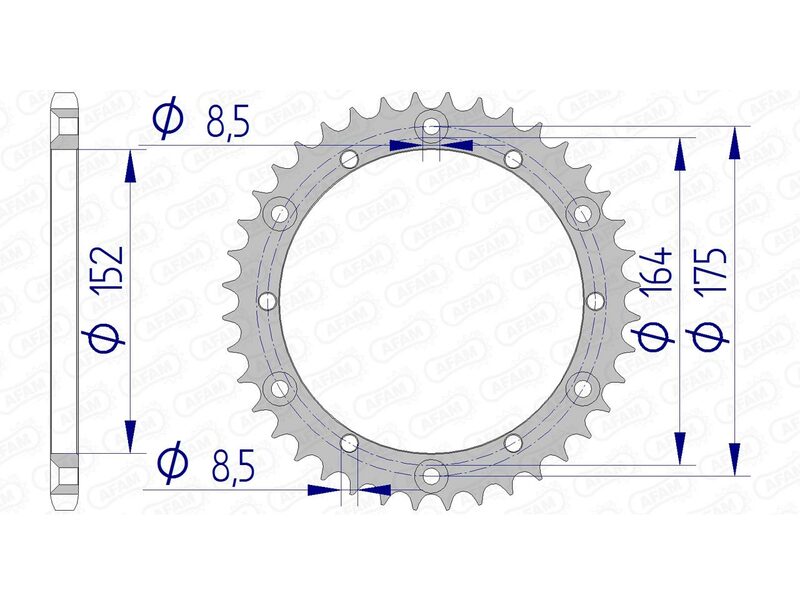 Obrázek produktu Hliníková zadní rozeta AFAM 13500 - 520 13500-40