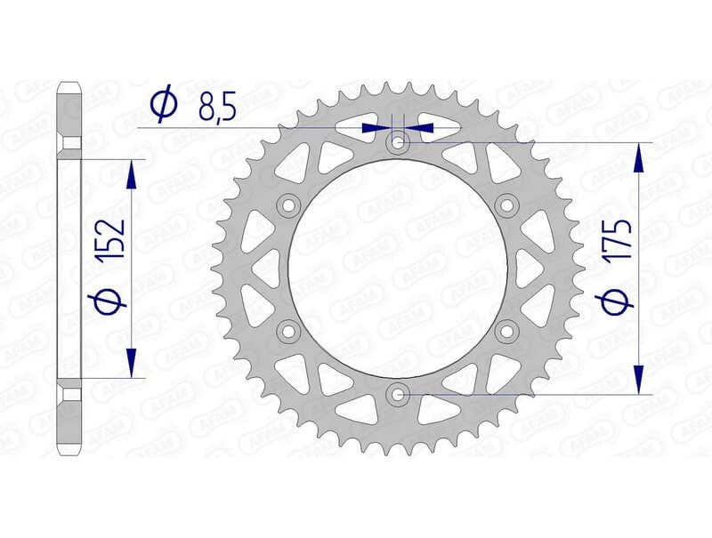 Obrázek produktu Hliníková zadní rozeta AFAM 13508 - 520 13508N-49