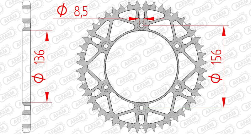 Obrázek produktu Ocelové samočisticí zadní kolo AFAM 14206 - 520 14206SLK+50