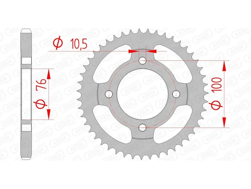 Obrázek produktu Ocelové standardní zadní kolo AFAM 14208 - 428 14208-47