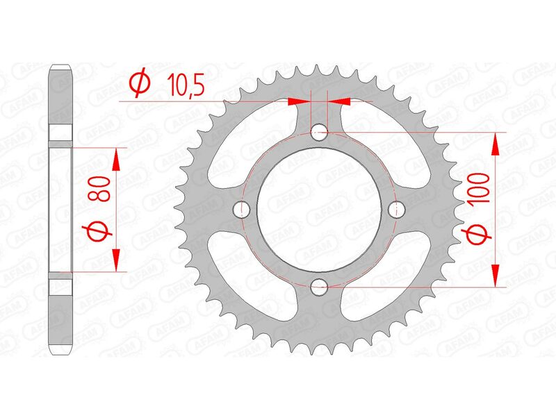 Obrázek produktu Ocelové standardní zadní kolo AFAM 14213 - 428 14213-45