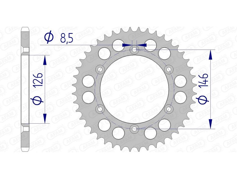 Obrázek produktu Hliníková zadní rozeta AFAM 15203 - 520 15203N-43