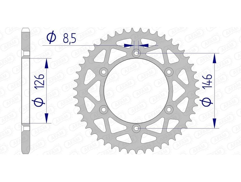 Obrázek produktu Hliníková zadní rozeta AFAM 15203 - 520 15203N-52