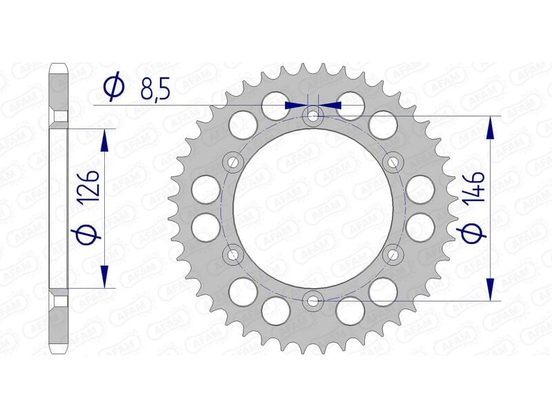 Obrázek produktu Hliníková zadní rozeta AFAM 15203 - 520 15203N-45