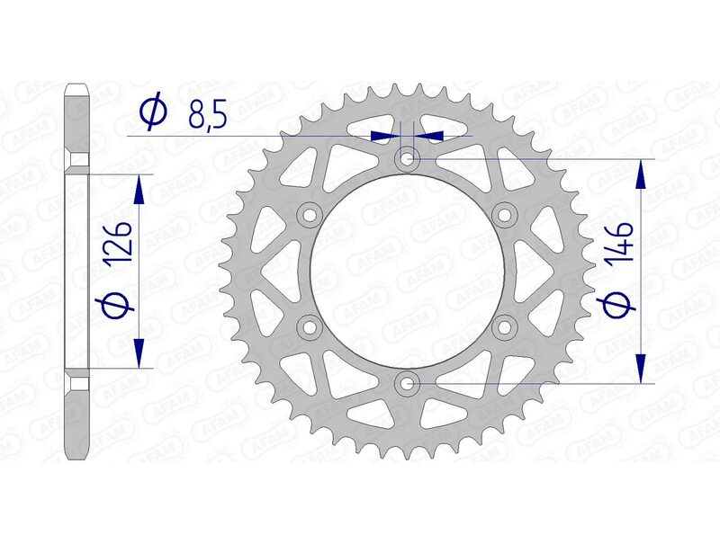 Obrázek produktu Hliníková zadní rozeta AFAM 15203 - 520 15203N-47