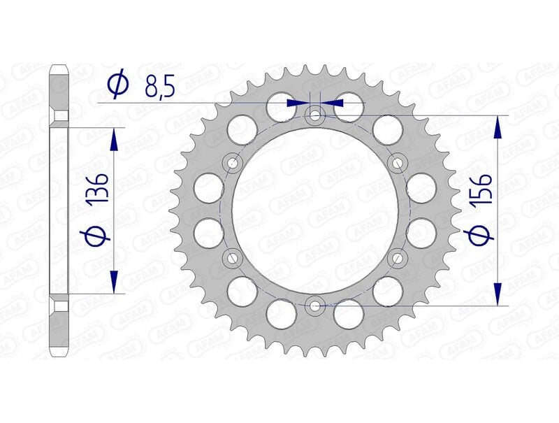 Obrázek produktu Hliníková zadní rozeta AFAM 15206 - 520 15206N-43