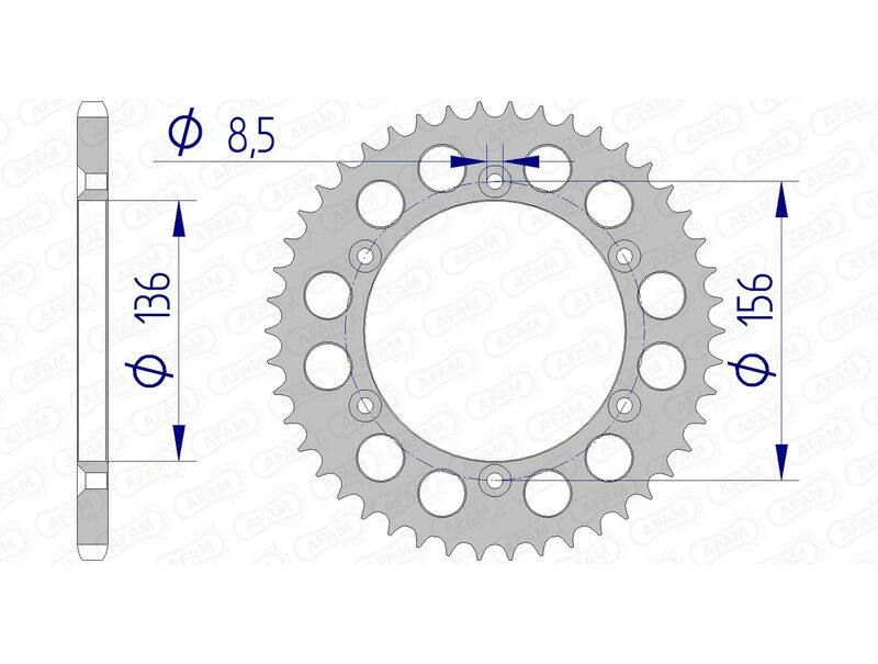 Obrázek produktu Hliníková zadní rozeta AFAM 15206 - 520 15206N-45