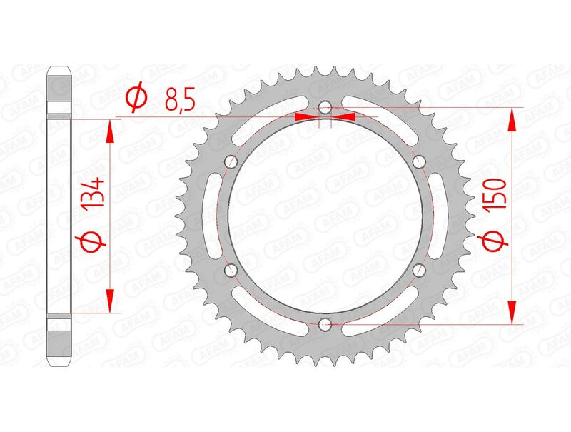 Obrázek produktu Ocelové standardní zadní kolo AFAM 16203 - 428 16203-50