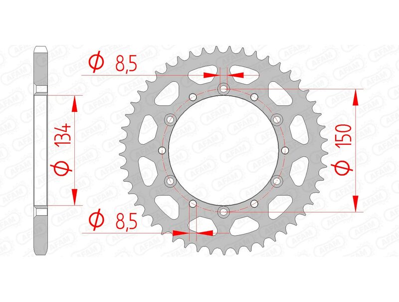 Obrázek produktu Zadní kolo AFAM Steel Standard 16204 - 520 16204-48