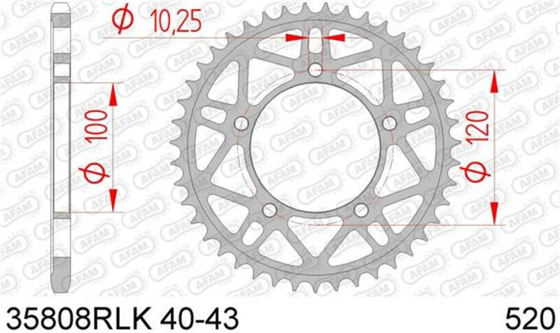 Obrázek produktu Ocelové ultralehké zadní kolo AFAM 35808 - 520 35808RLK-41