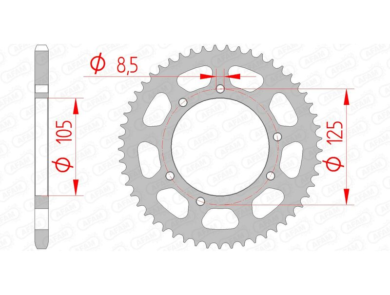 Obrázek produktu Ocelové standardní zadní kolo AFAM 47103 - 420 47103-47