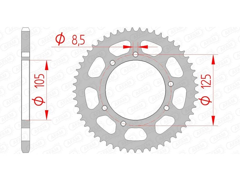 Obrázek produktu Ocelové standardní zadní kolo AFAM 47103 - 420 47103-48