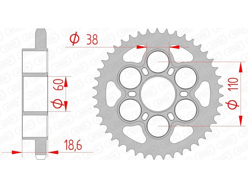 Obrázek produktu Zadní kolo AFAM Steel Standard 50801 - 525 50801-38