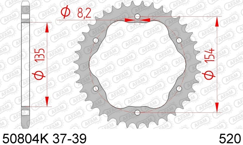 Obrázek produktu Zadní kolo AFAM Steel Standard 50804K - 520 50804K-38