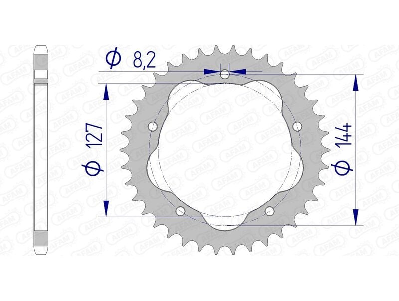 Obrázek produktu Hliníková zadní rozeta AFAM 51607 - 520 51607-39