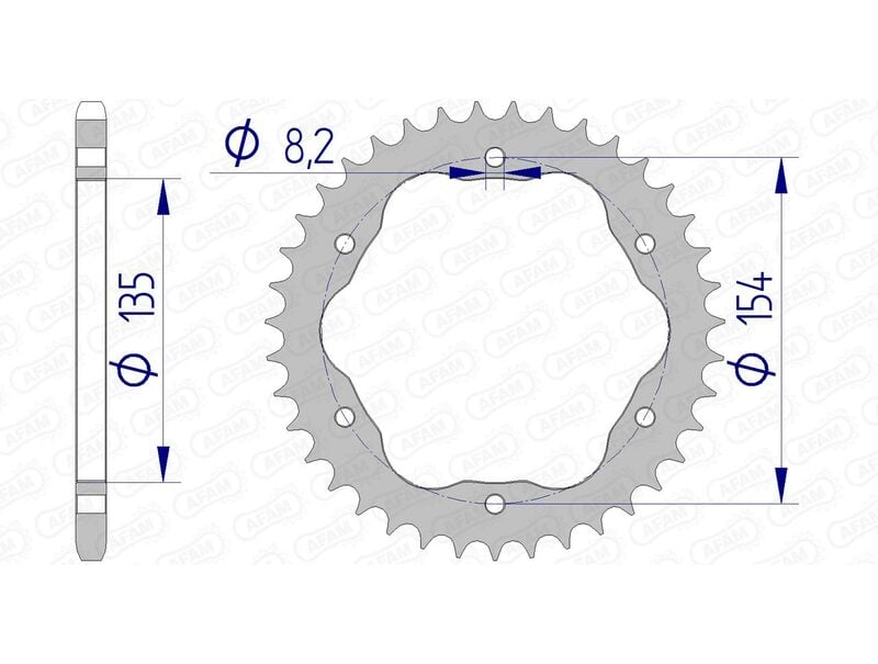 Obrázek produktu Hliníková zadní rozeta AFAM 51804 - 520 51804-40