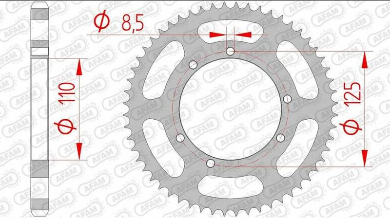 Obrázek produktu Ocelové standardní zadní kolo AFAM 59104 - 428 59104-44