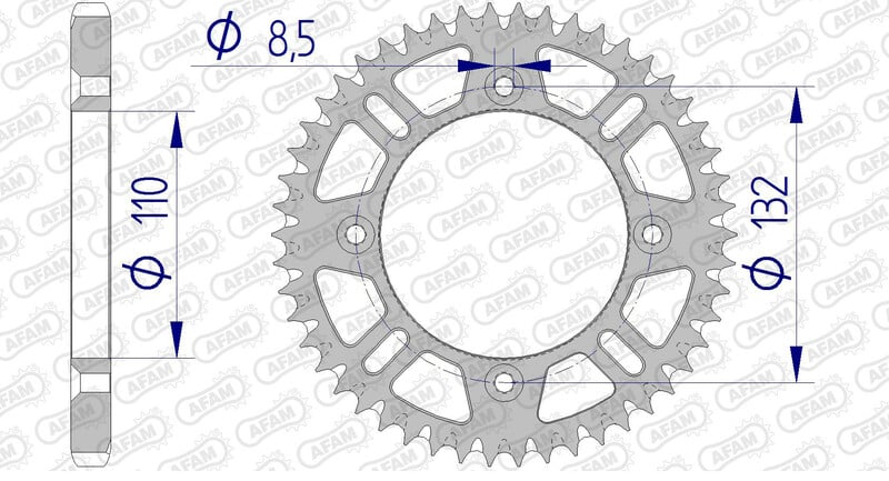 Obrázek produktu Hliníkové samočisticí zadní kolo AFAM 72102 - 428 72102+46