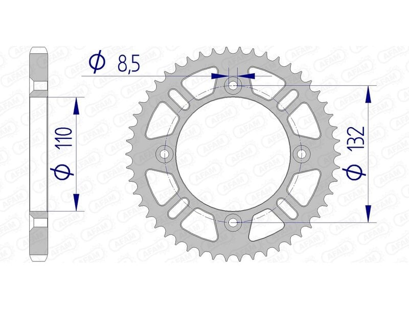 Obrázek produktu Hliníková zadní rozeta AFAM 72102 - 428 72102N-46