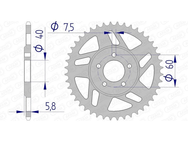 Obrázek produktu Hliníková zadní rozeta AFAM 72103 - 415 72103N-44