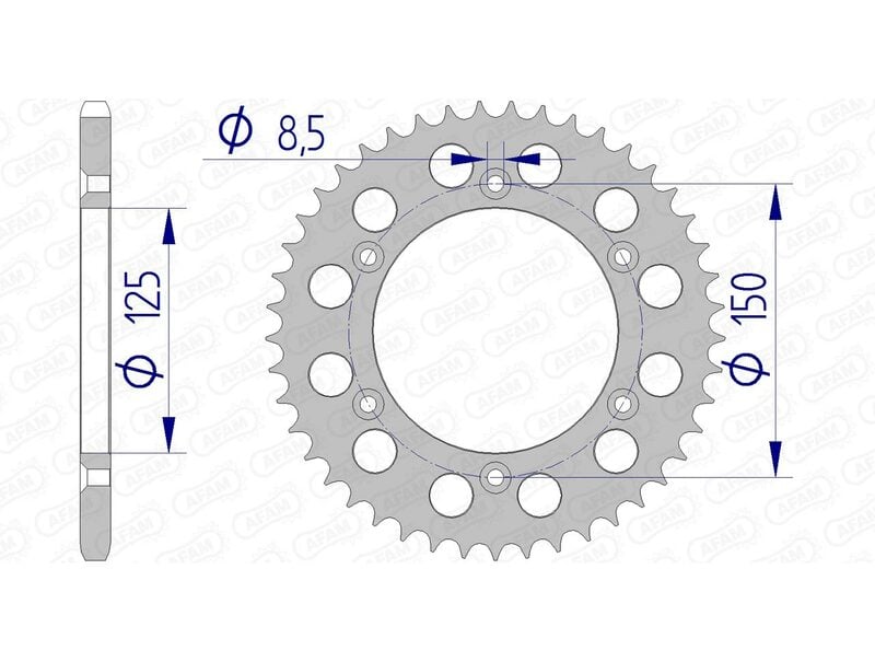 Obrázek produktu Hliníková zadní rozeta AFAM 72304 - 520 72304N-38