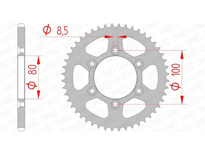 Obrázek produktu Ocelové standardní zadní kolo AFAM 80103 - 420 80103-48