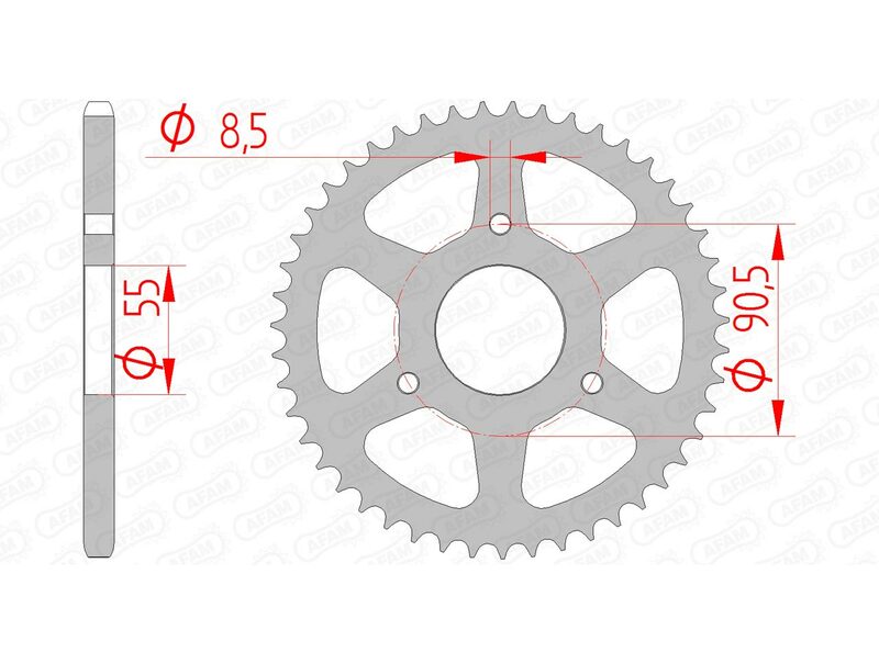 Obrázek produktu Ocelové standardní zadní kolo AFAM 80104 - 420 80104-47