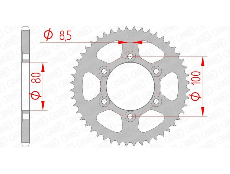 Obrázek produktu Ocelové standardní zadní kolo AFAM 80105 - 420 80105-48