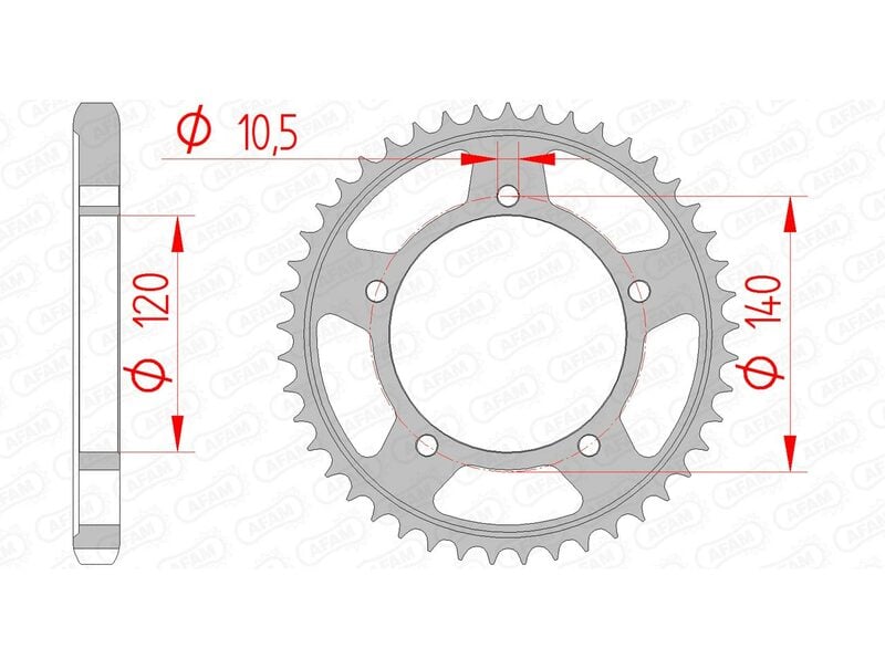 Obrázek produktu Ocelové standardní zadní kolo AFAM 86603 - 530 86603-40