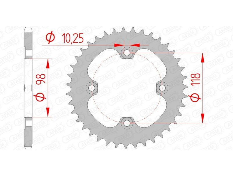 Obrázek produktu Zadní kolo AFAM Steel Standard 92401 - 520 92401-42