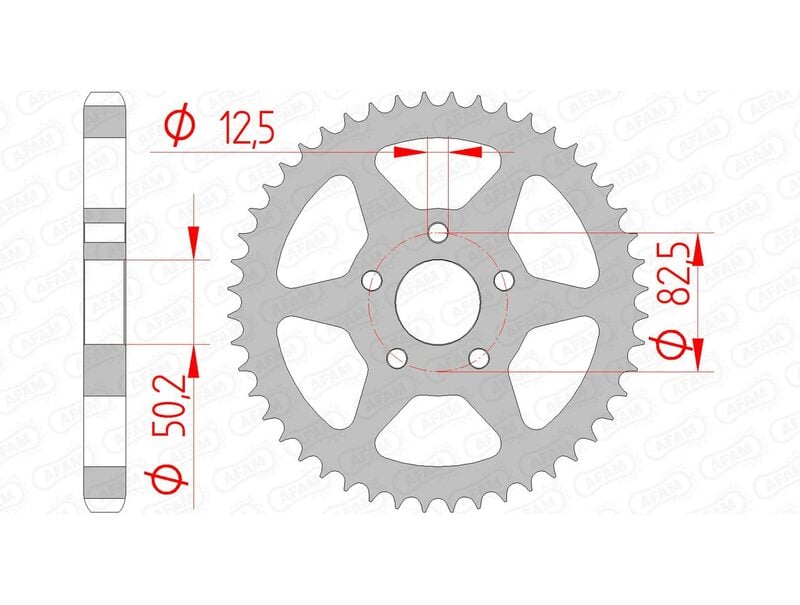 Obrázek produktu Ocelové standardní zadní kolo AFAM 92803 - 530 92803-40