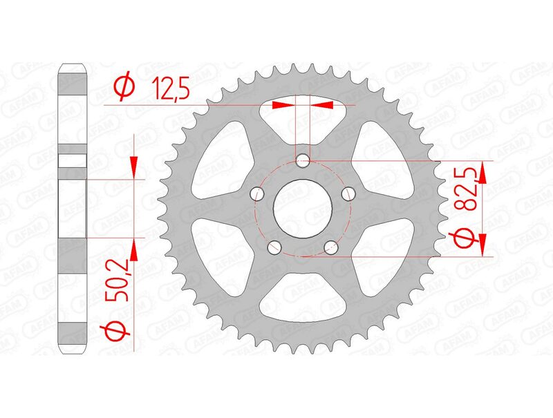 Obrázek produktu Ocelové standardní zadní kolo AFAM 92803 - 530 92803-48